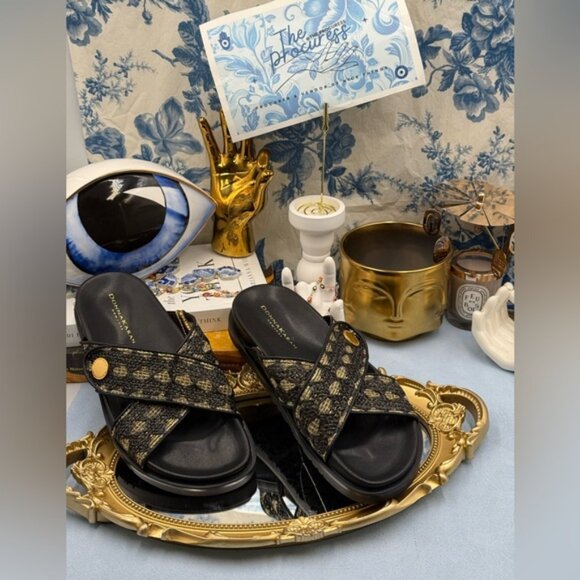 🆕 DONNA KARAN NEW YORK 🧿 NWOB Harisa X-Band Slip On Espadrille Sandal, Sz US 7 - Picture 2 of 15